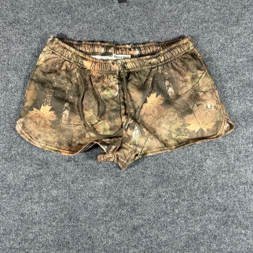 Birch & Stone Shorts Mens Size XL Camo Leaf Pattern Elastic Waist Casual Relaxed